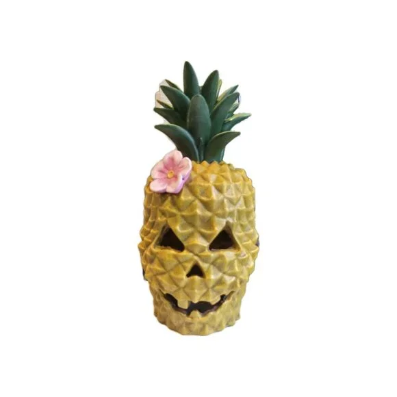 2021 Hyde and Eek Halloween Light Up Pineapple + Strawberry  New Tiki Hawaiian Yellow Pineapple Skull Halloween Spooky Light Up Table Light display picture 1